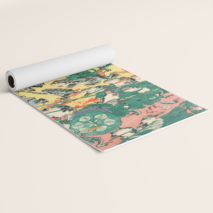 Fashionable Battle of Frogs by Kawanabe Kyosai, 1864 Yoga Mat Gallery Image 2