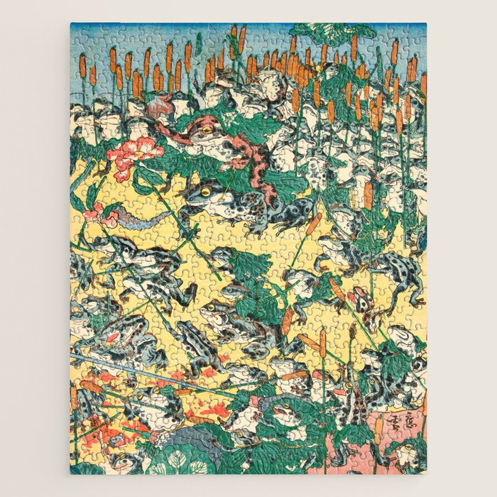 Fashionable Battle of Frogs by Kawanabe Kyosai, 1864 Jigsaw Puzzle Gallery Image 1