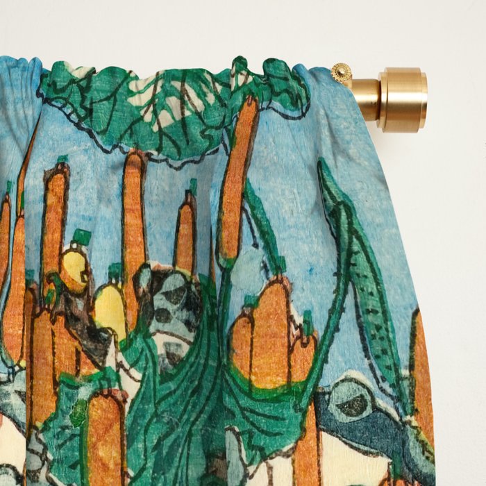 Fashionable Battle of Frogs by Kawanabe Kyosai, 1864 Window Curtain Gallery Image 2