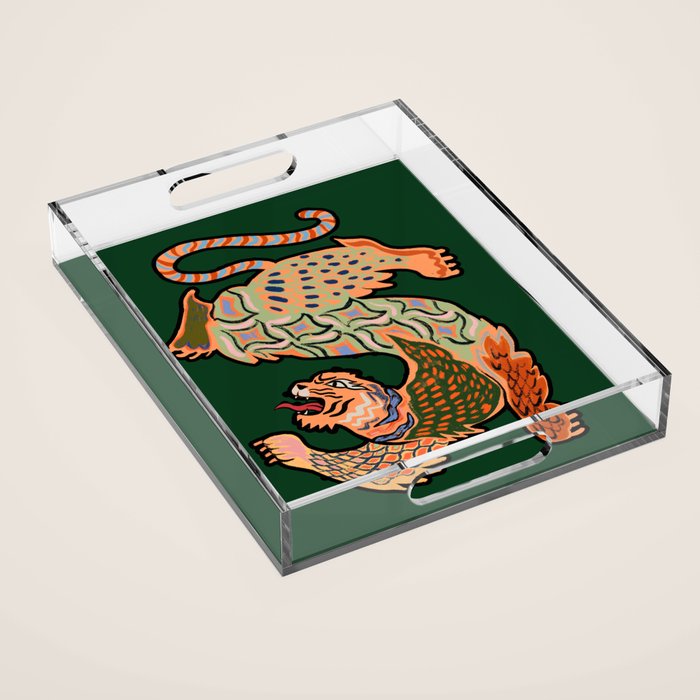 Asian Tiger  Acrylic Tray Gallery Image 1