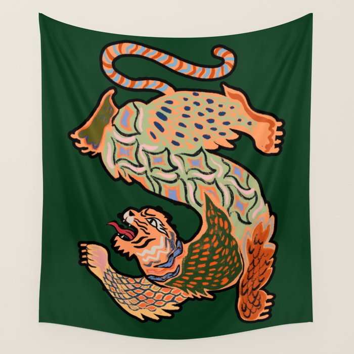 Asian Tiger  Wall Tapestry Gallery Image 1