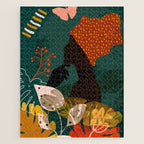 mid century black summer garden Jigsaw Puzzle Gallery Image 1