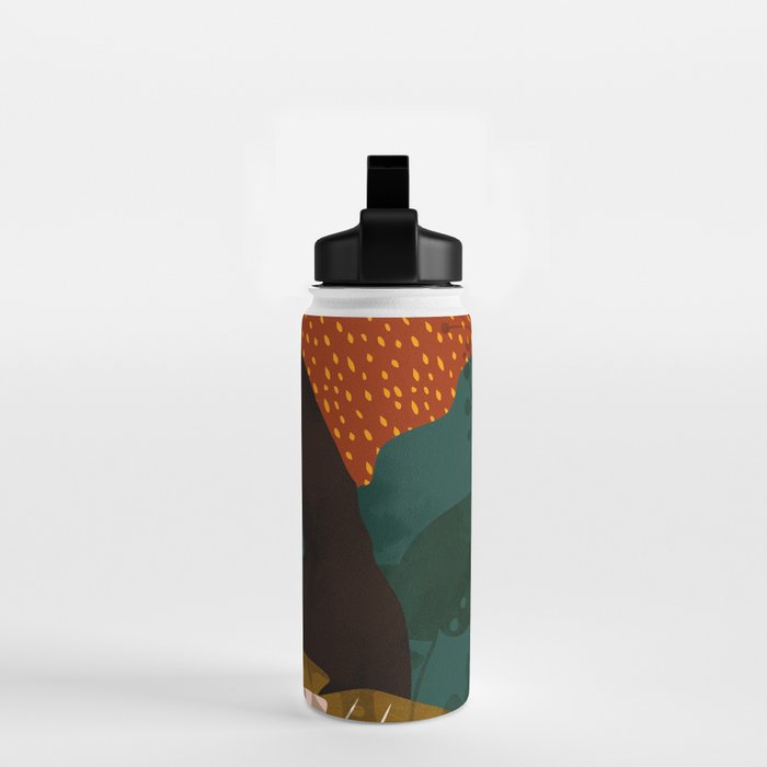 mid century black summer garden Water Bottle Gallery Image 2