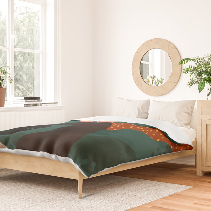 mid century black summer garden Duvet Cover Gallery Image 2