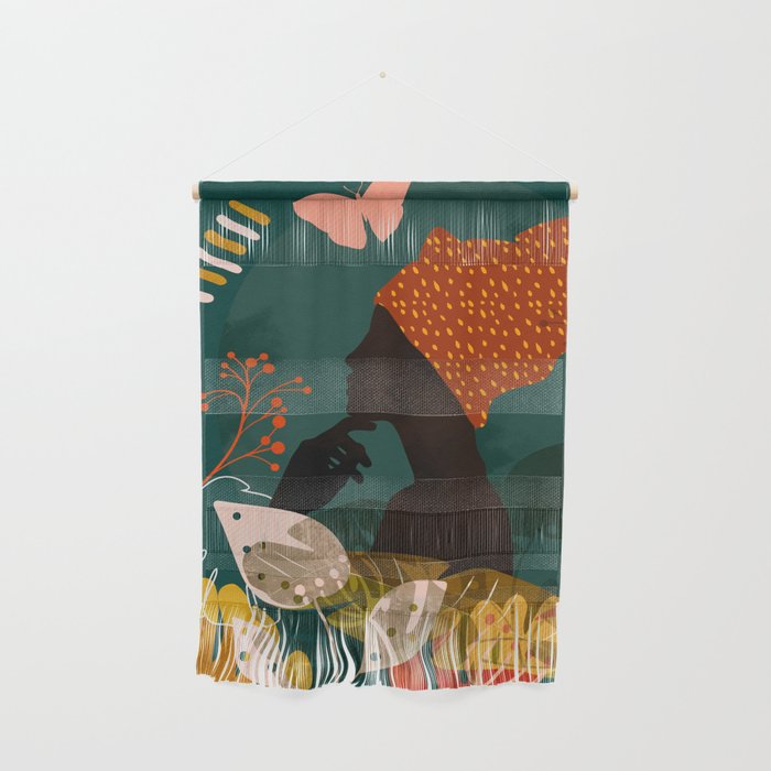 mid century black summer garden Wall Hanging Gallery Image 1