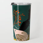 mid century black summer garden Travel Mug Gallery Image 3