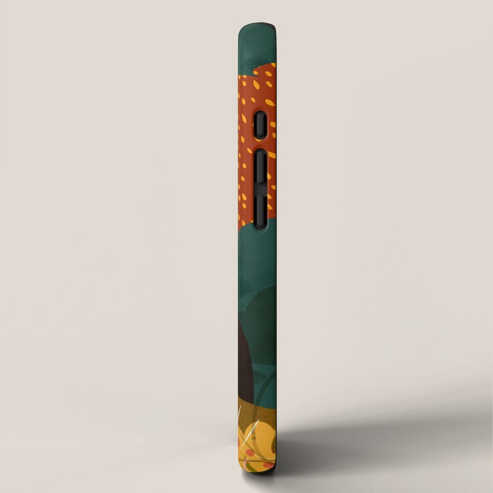 mid century black summer garden iPhone Case Gallery Image 2