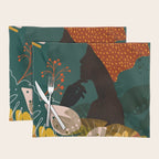 mid century black summer garden Placemat Gallery Image 1