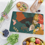 mid century black summer garden Cutting Board Gallery Image 2