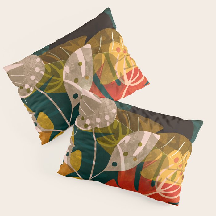 mid century black summer garden Pillow Sham Gallery Image 1