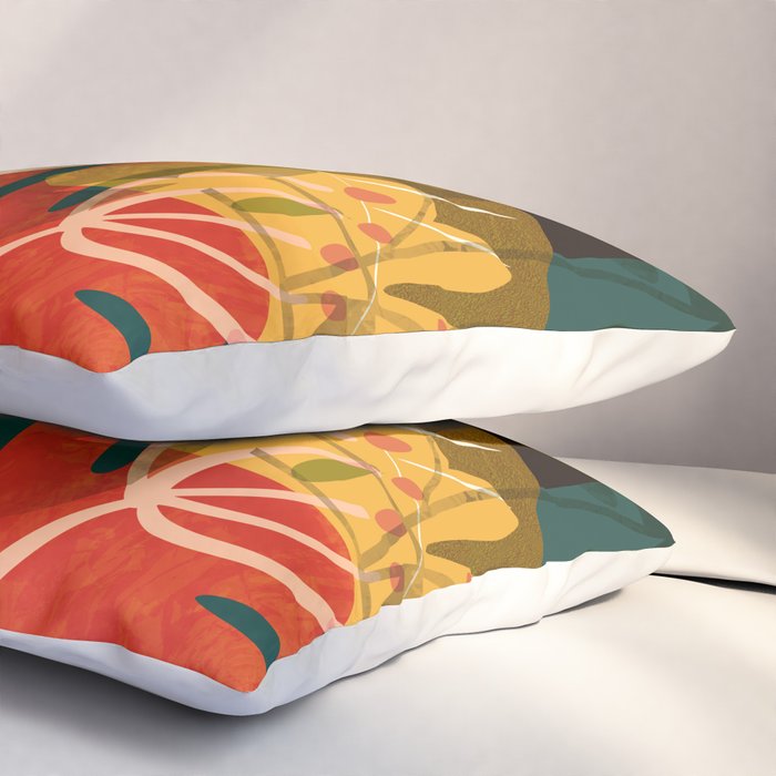 mid century black summer garden Pillow Sham Gallery Image 3