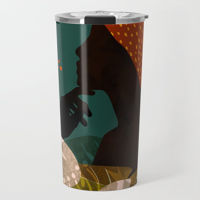 mid century black summer garden Travel Mug Gallery Image 1