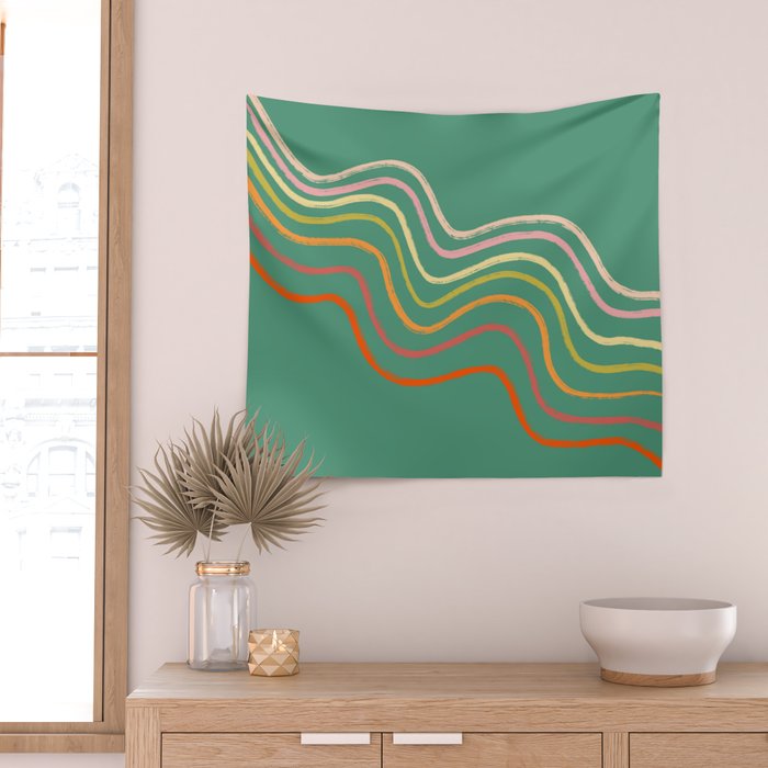 Groovy Color waves Wall Tapestry Gallery Image 2