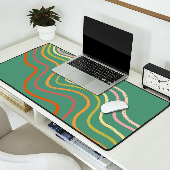 Groovy Color waves Desk Mat Gallery Image 2