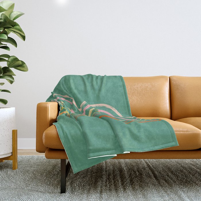 Groovy Color waves Throw Blanket Gallery Image 1