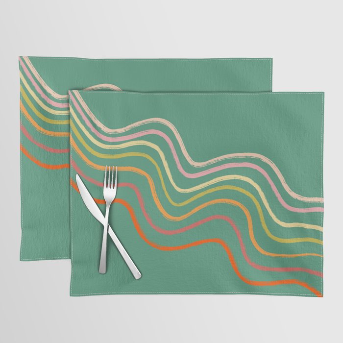Groovy Color waves Placemat Gallery Image 1