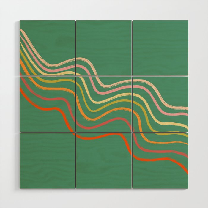 Groovy Color waves Wood Wall Art Gallery Image 1