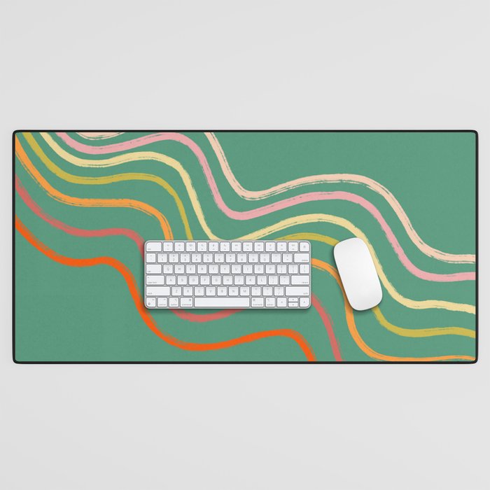 Groovy Color waves Desk Mat Gallery Image 1