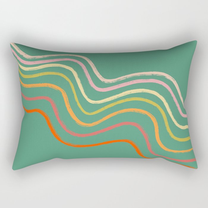 Groovy Color waves Rectangular Pillow Gallery Image 1