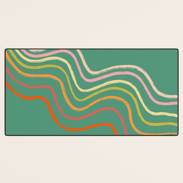Groovy Color waves Desk Mat Gallery Image 3