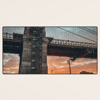 New York City Brooklyn Bridge during winter Desk Mat Gallery Image 3
