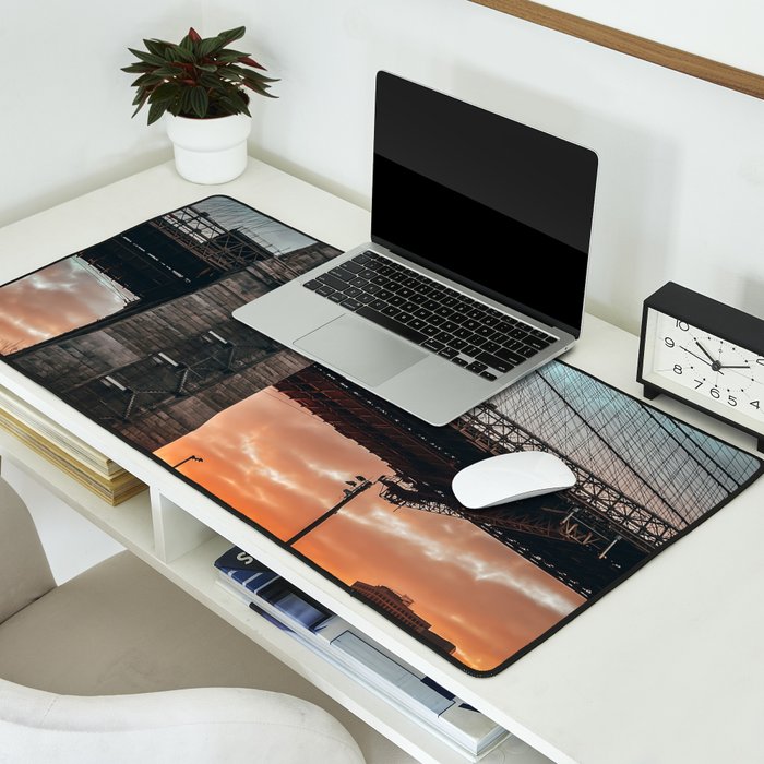 New York City Brooklyn Bridge during winter Desk Mat Gallery Image 2