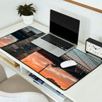 New York City Brooklyn Bridge during winter Desk Mat Gallery Image 2