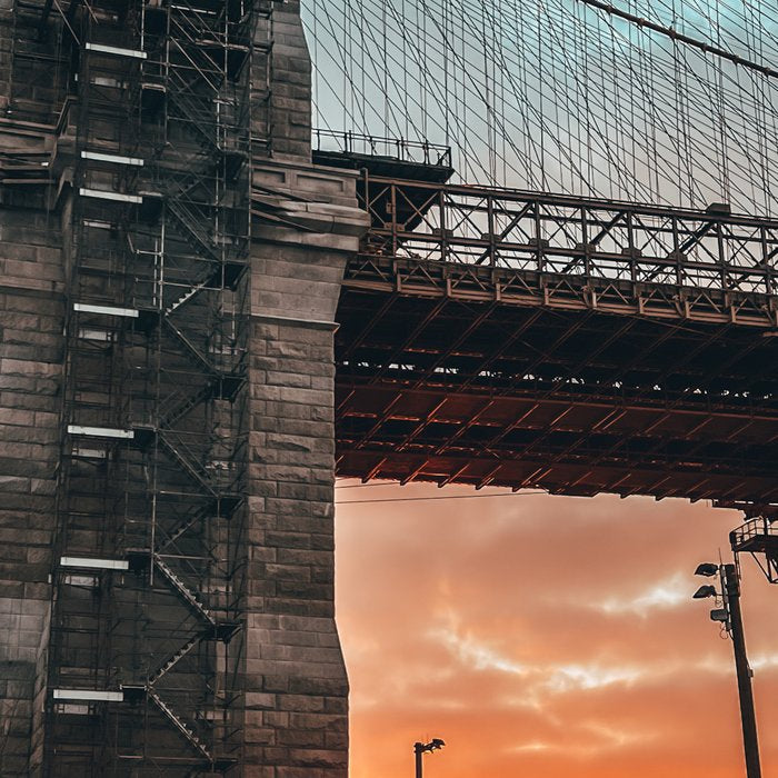 New York City Brooklyn Bridge during winter Coffee Mug Gallery Image 2