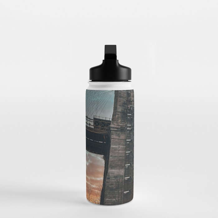 New York City Brooklyn Bridge during winter Water Bottle Gallery Image 3