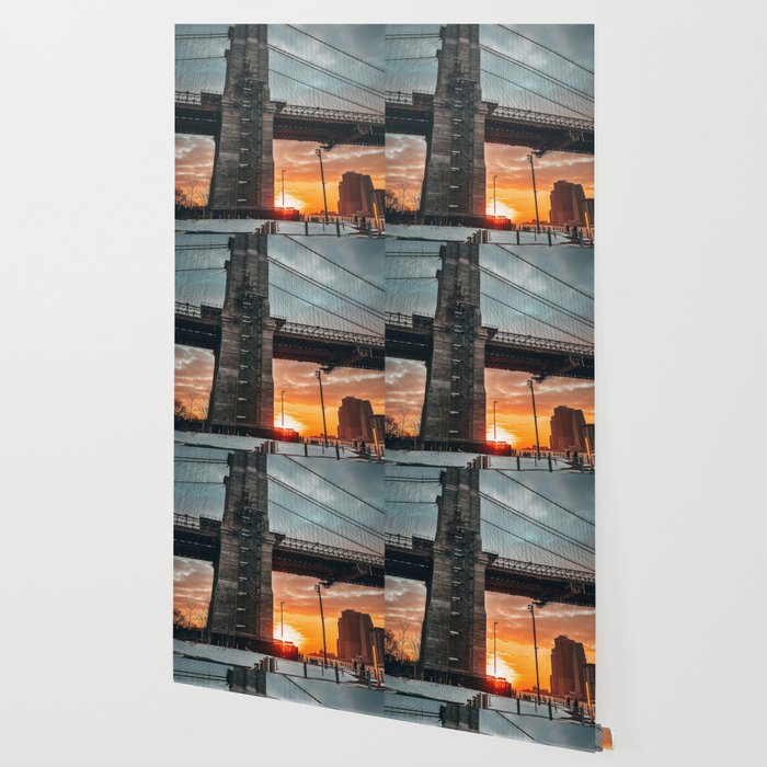 New York City Brooklyn Bridge during winter Wallpaper Gallery Image 2