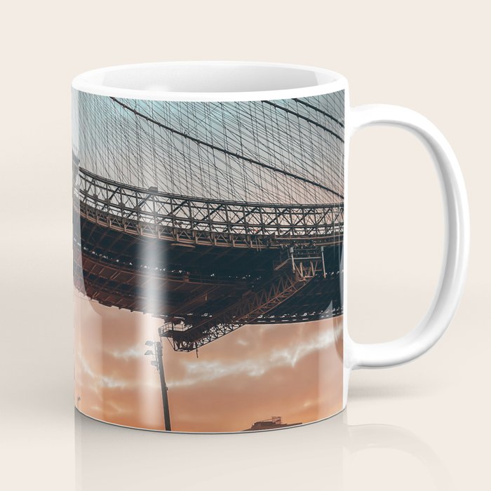 New York City Brooklyn Bridge during winter Coffee Mug Gallery Image 1