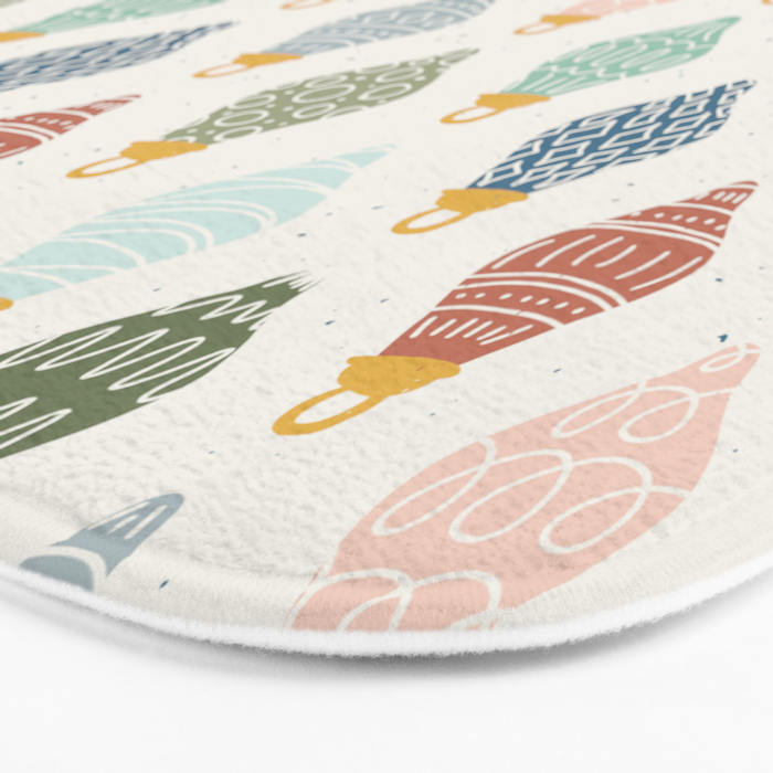 Boho Ornaments . Multicolor Bath Mat Gallery Image 3