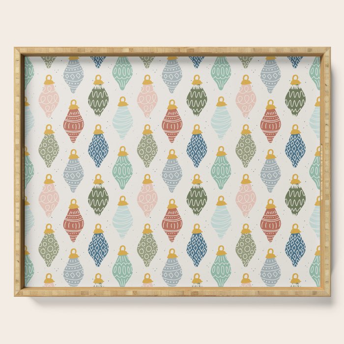 Boho Ornaments . Multicolor Serving Tray Gallery Image 1