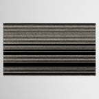 Organic Stripes - Minimalist Textured Line Pattern in Almond Cream and Black Tablecloth Gallery Image 2