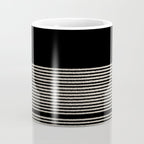 Organic Stripes - Minimalist Textured Line Pattern in Almond Cream and Black Coffee Mug Gallery Image 4