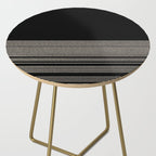 Organic Stripes - Minimalist Textured Line Pattern in Almond Cream and Black Side Table Gallery Image 2