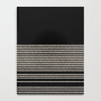 Organic Stripes - Minimalist Textured Line Pattern in Almond Cream and Black Notebook Gallery Image 4