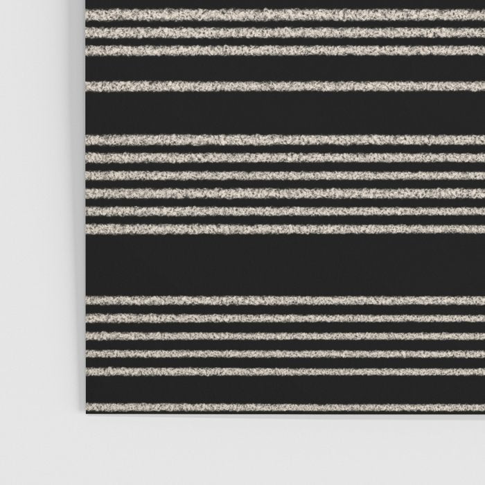 Organic Stripes - Minimalist Textured Line Pattern in Almond Cream and Black Poster Gallery Image 3