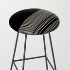 Organic Stripes - Minimalist Textured Line Pattern in Almond Cream and Black Stool Gallery Image 2