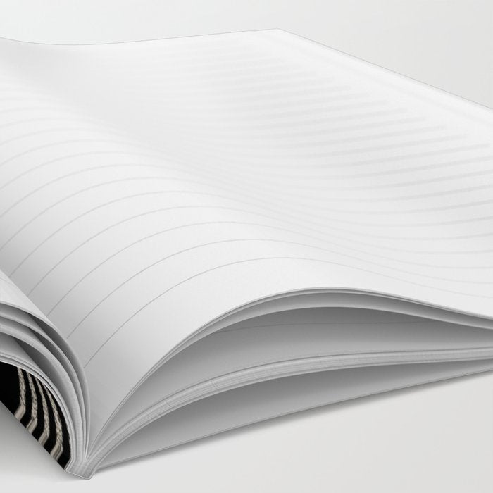 Organic Stripes - Minimalist Textured Line Pattern in Almond Cream and Black Notebook Gallery Image 2