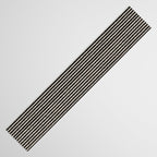 Organic Stripes - Minimalist Textured Line Pattern in Almond Cream and Black Table Runner Gallery Image 3