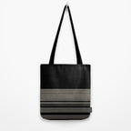 Organic Stripes - Minimalist Textured Line Pattern in Almond Cream and Black Tote Bag Gallery Image 2