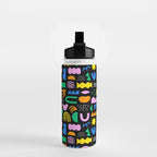 Fun colorful abstract summer shape pattern Water Bottle Gallery Image 2