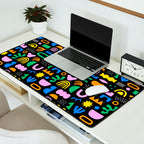 Fun colorful abstract summer shape pattern Desk Mat Gallery Image 2