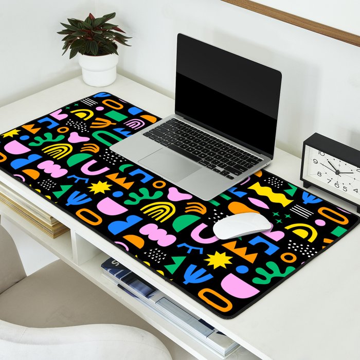 Fun colorful abstract summer shape pattern Desk Mat Gallery Image 2