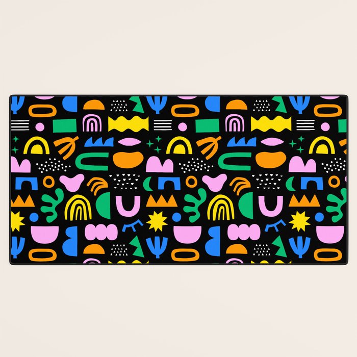Fun colorful abstract summer shape pattern Desk Mat Gallery Image 3