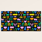 Fun colorful abstract summer shape pattern Desk Mat Gallery Image 3