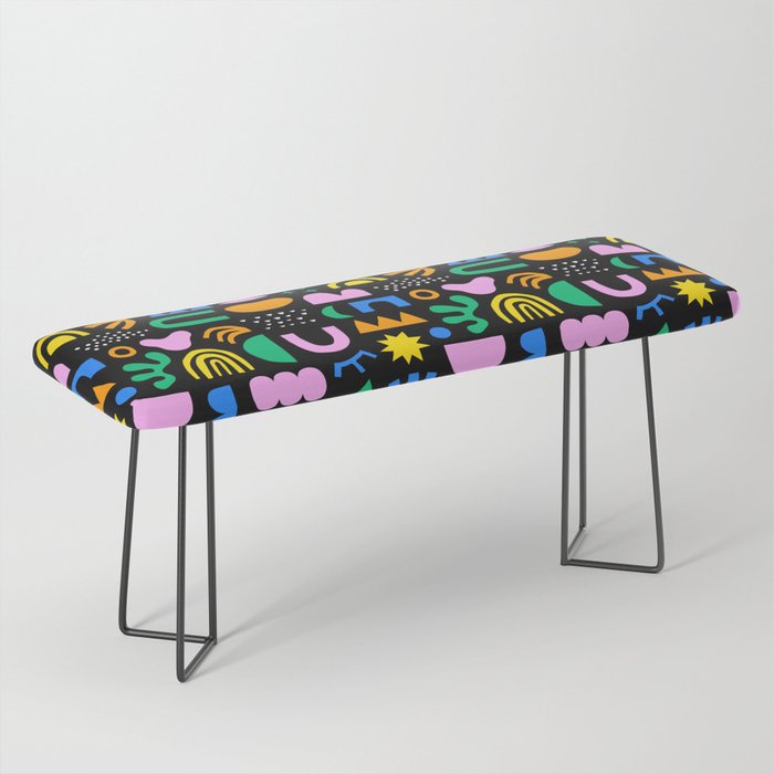 Fun colorful abstract summer shape pattern Bench Gallery Image 1