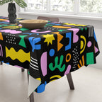 Fun colorful abstract summer shape pattern Tablecloth Gallery Image 3