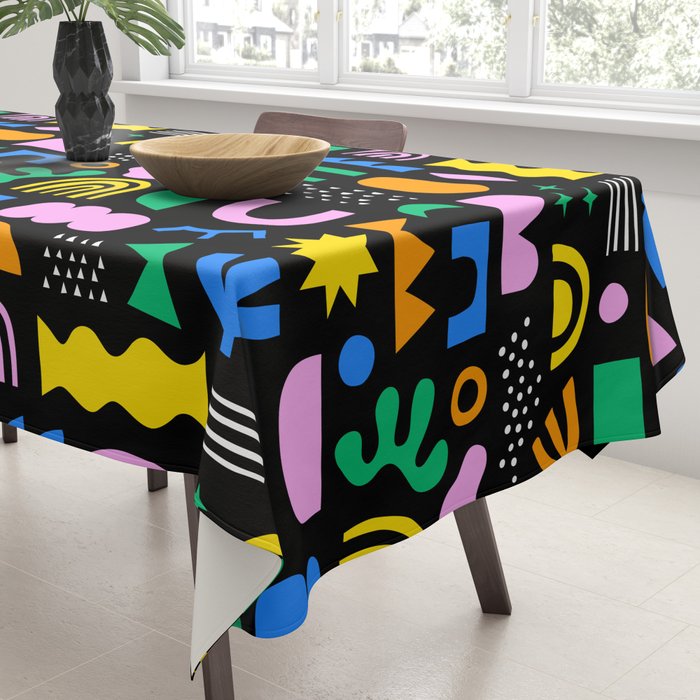 Fun colorful abstract summer shape pattern Tablecloth Gallery Image 3